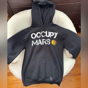 Space X Occupy Mars Black Graphic Hoodie in Size Small